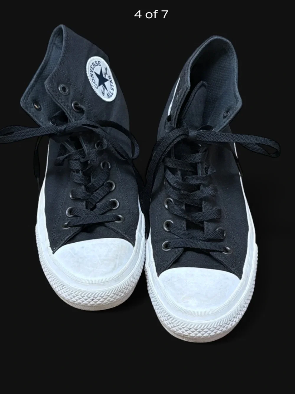 Classic Black Canvas Low-Top Sneakers with White Toe